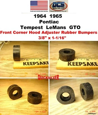 Pontiac Tempest LeMans GTO 1964 65 capó ajustador tornillo parachoques de goma 2 piezas EE. UU. Foto 1 de 2