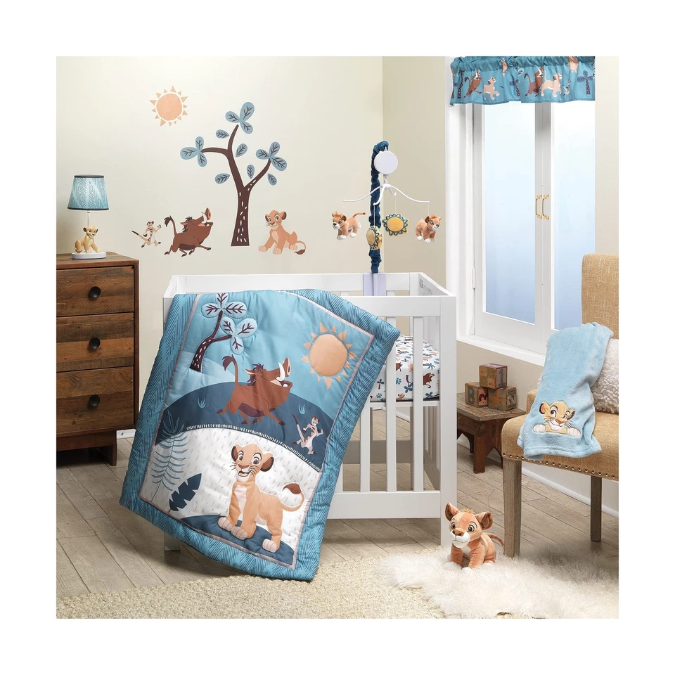 Lambs & Ivy Lamcr Lion King Adventure 3-piece Mini Crib Bedding Set Blue 790020