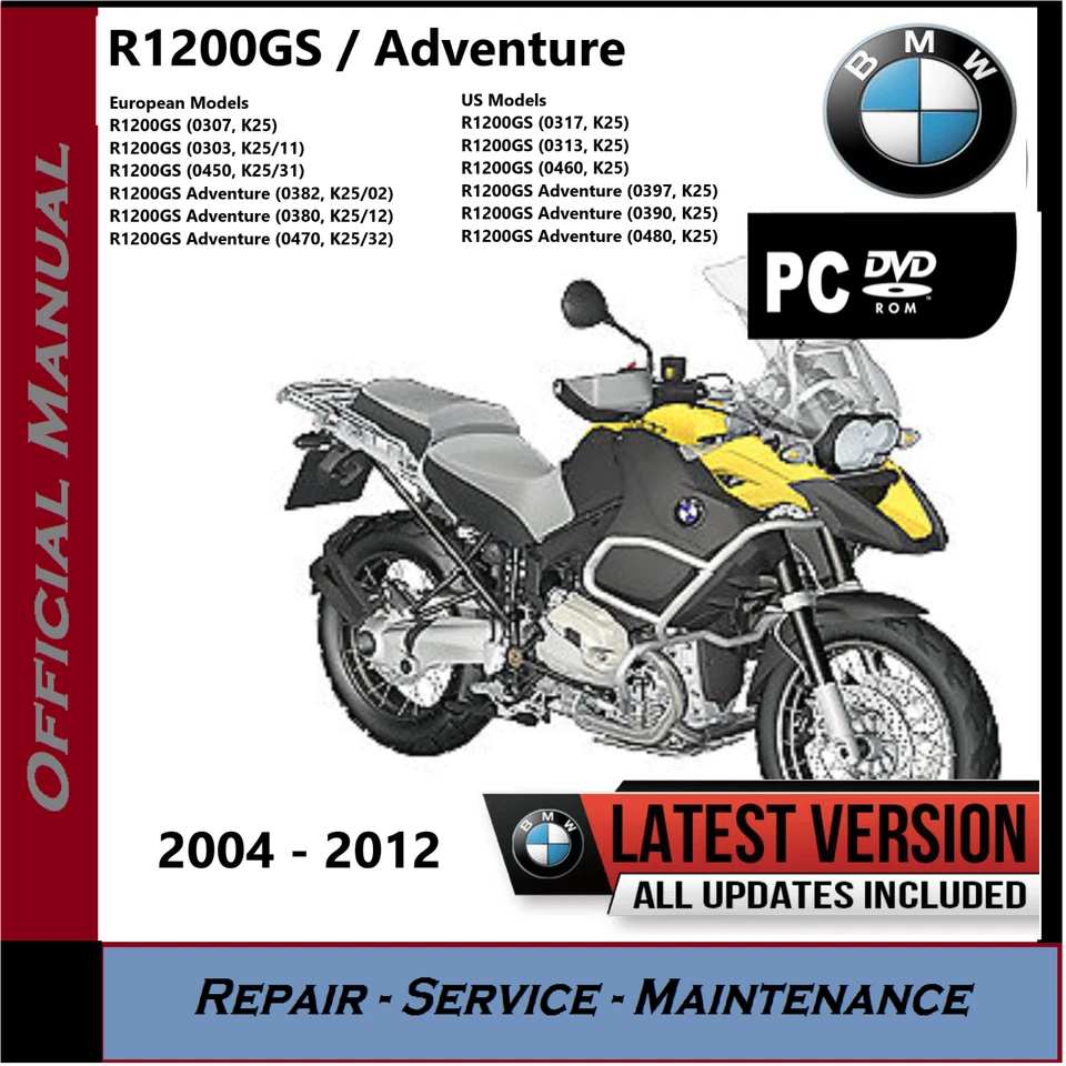 BMW R1200GS / Adventure Workshop Service Manual K25 - 2004 - 2012 DVD - Image 1 of 4