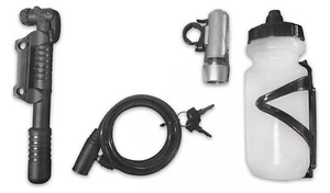 Challenge Bike Starter Set Pump Torch Bottle & Lock 4 Piece Kit 31102584 R - Afbeelding 1 van 4