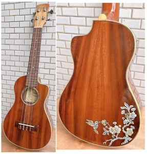 Alulu Solid Acacia Koa Concert cutaway Ukulele, bird inlay HU1633 - Picture 1 of 16
