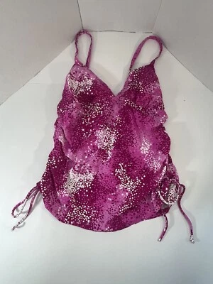 Blusa de banho Apt 9 rosa e branca tamanho 14 feminina levemente acolchoada - Imagem 1 de 4