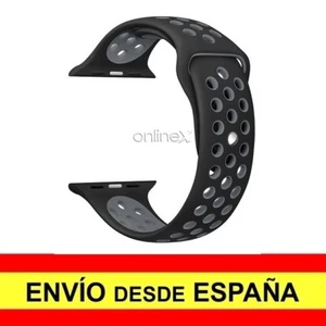 Correa Recambio Compatible Apple WATCH 42mm Series 3 - 4 - 5 Negro-Gris a2850 - Imagen 1 de 2