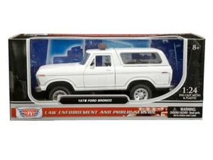 1978 Ford Bronco Custom w/ Lightbar - White 1:24 Model Truck - 76983WH-TS - Picture 1 of 1