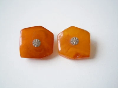 Natur Bernstein Manschettenknöpfe Honig Wolke 7,1 g/2,0 x 2,0 x 0,6 cm - Bild 1 von 4