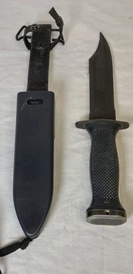 Genuine MK3 MOD 0 2V376 USN Navy Seals Combat / Diving Knife Scabbard Good Cond. - Image 1 of 4