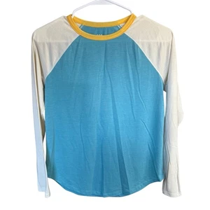 Title Nine Notton Raglan L/S Tee women's XS blue baseball base Athleisure - Picture 1 of 8