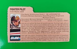 GI Joe ARAH Ace Fighter Pilot 1983 File Card only - Bild 1 von 3