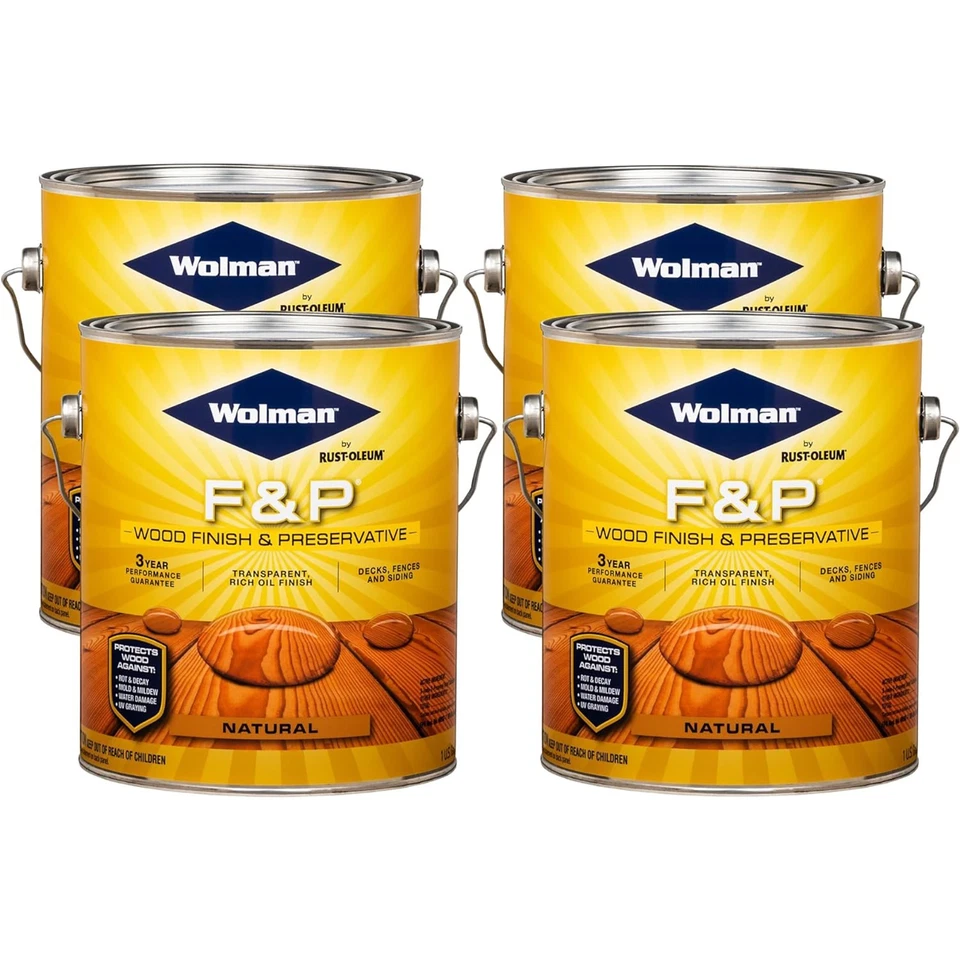 Wolman 14396 F&P Finish and Preservative-Exterior Wood Natural gal 4 pack - Image 1 of 1