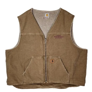 Carhartt Sherpa gefütterte Canvas Arbeitsweste Herren 3XL Outdoor Workwear Utility Punk - Bild 1 von 10