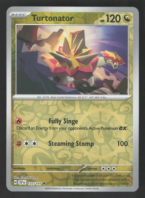 Turtonator 137/191 Reverse Holo Pokemon SV08: Surging Sparks - Image 1 of 2