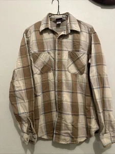 Vintage Big Mac Braun Blau Pastell Flanell Knopf Langarm Hemd M - Bild 1 von 8