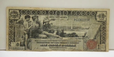 1896 US $1 Banknote Educational Silver Certificate Fine - Image 1 of 2