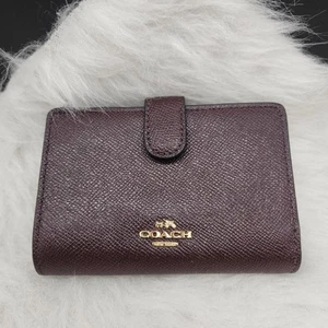 Coach Bifold Brown Wallet Medium Corner Zip - Picture 1 of 12
