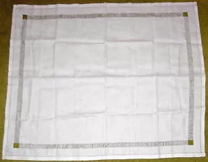 VINTAGE WHITE TABLECLOTH 37" X 45" FANCY CUT OUT PORTION - Picture 1 of 3