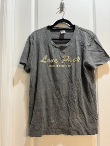 Pink By Victoria’s Secret graues T-Shirt Love Pink Shirt Kurzarm Perlen Large - Bild 1 von 5