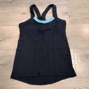 Kyodan Medium Black Tank Top Built in Bra Yoga Running Workout Shirt Top - Picture 1 of 4