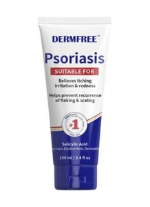 DERMFREE Psoriasis Control Body Cream Eczema Ointment with Salicylic 3.4 Ounces - Picture 1 of 8