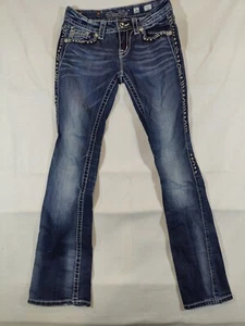 Miss Me Jeans Women's 26 Bootcut Embroidered Flap Pockets Western Cowgirl Denim - Picture 1 of 11