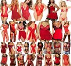 Womens Sexy Erotic Lingerie Nightie Bodysuit Nightwear Babydoll Underwear Red↑