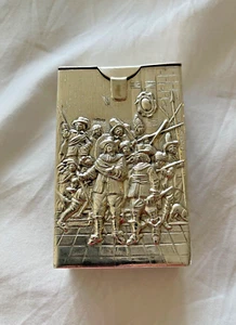 Large Sterling Silver Continental Matchbox Cover c1900 Finely Decorated Hallmark - Picture 1 of 7