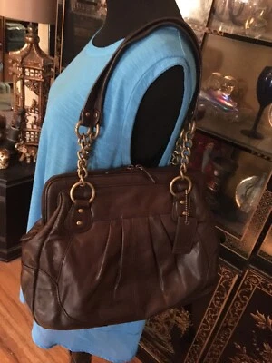 Bolso de Hombro Grande Ann Taylor Espresso Marrón Cuero Premium Bolso de Mano Dos Cremallera Foto 1 de 4