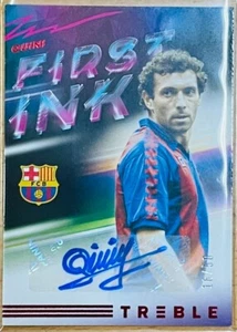 QUINI 16/50 AUTOGRAPH 2018-19 PANINI TREBLE SOCCER FIRST INK #FI-Q BARCELONA FC - Picture 1 of 3