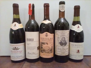 5 hochklassige Rotweine Barolo Riserva/ Burgund Rioja Gran Tinto alle 1983 - Bild 1 von 3