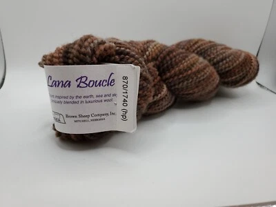 Lana Boucle Hilo de Oveja Marrón Cuero Tooled Foto 1 de 3