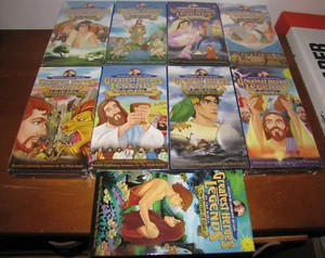 GREATEST HEROES & LEGENDS OF THE BIBLE Stories for Kids VHS Lot 9 Children Movie - Picture 1 of 1