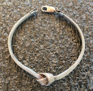 Vintage .925 Sterlingsilber Italien Kette Mesh Knoten Unendlichkeit Armband 7,5" EUC - Bild 1 von 1