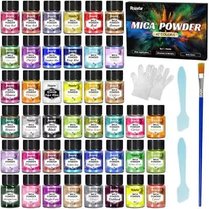 Polvo de mica, 42 colores x 5 g resina epoxi nacarada pigmento polvo metálico - Imagen 1 de 12