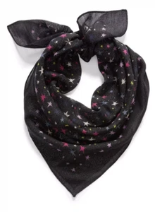 kate spade- Stars Sparkle- Wool blend- Square Scarf- Black- NWT- $108 - Picture 1 of 5