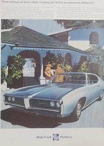 1968 Vintage Ad GM Pontiac Wide Track Car Auto Ephemera Print Art Advertisement - Bild 1 von 12