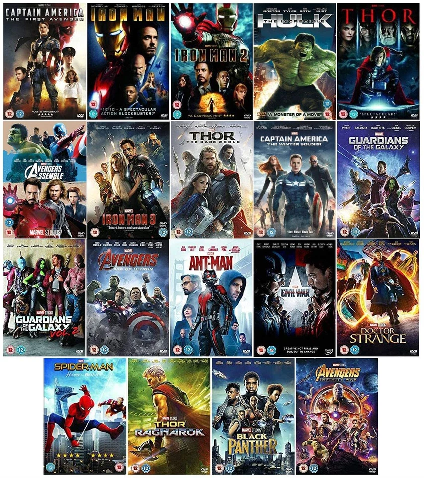 Various Marvel DVD Blu Ray -| Disney Superhero Avengers Spider-Man FREEPOST - Image 1 of 1