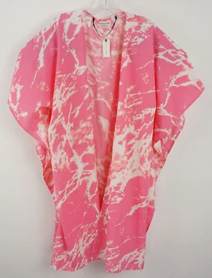New Melrose & Market Women's One Size Pink White Tie Dye Kimono Light Chiffon - Image 1 of 4
