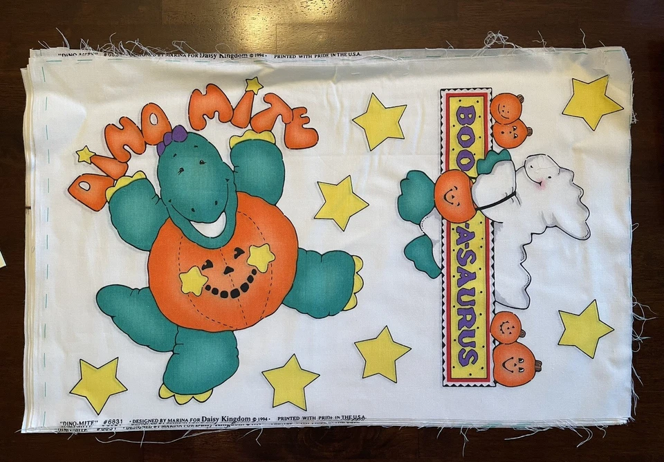 Aplique de tela para planchar sin coser Daisy Kingdom “DINO-MITE” #6831 Halloween 1994 Foto 1 de 1