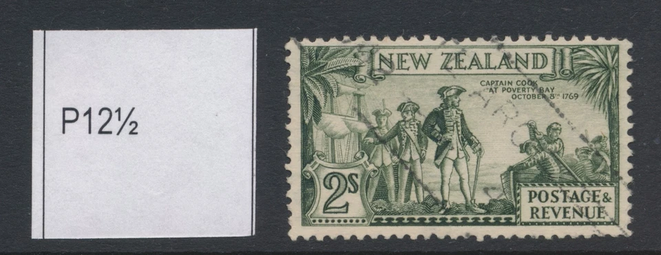 NEW ZEALAND, 1936 2s, Perf 12.5 wmk multiple NZ Fine Used, SG589d, cat GBP7.5 — 第 1/1 张图片