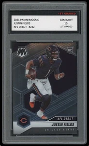 JUSTIN FIELDS 2021 PANINI MOSAIC NFL DEBUT 10 PRIMER GRADO TARJETA DE NOVATO #242 OSOS - Imagen 1 de 1