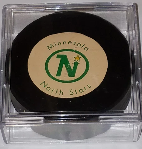Vintage 1970's minnesota north stars  Hockey Puck Rawlings old CANADA NHL rare Cover