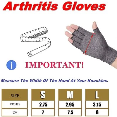 1/2 Par Medio Dedo Guante Artritis Compresión Guante Dedo Articulación Alivio del Dolor Foto 1 de 4