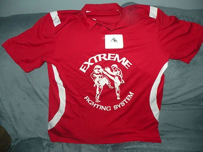Augusta Sportswear red polo short sleeve, NWT, Large, extreme fighting system - Image 1 of 3