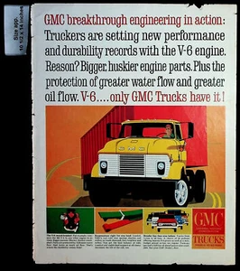 1964 GMC Trucks Pickup V-6 Engines 60 Tons Big Truck Vintage Print Ad 29650 - Picture 1 of 1