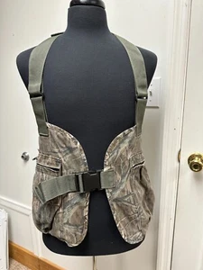 Vintage Large Mossy Oak Treestand Türkei Jagd Riemen Weste Camouflage Hergestellt in den USA Camo - Bild 1 von 12
