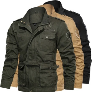 Giacca Uomo Militare Uomo Primavera Autunno Cotone Giacca a Vento Cappotto XS-XXL - Foto 1 di 16