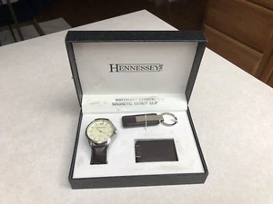 Hennessey Time Men's Quartz Watch / Keychain / Magnetic Money Clip Set New - Picture 1 of 7