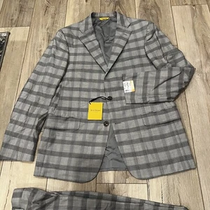 Hickey Freeman Anzug Neu mit Etikett Größe 40R in grau mit schwarz kariert Hamilton  - Bild 1 von 8