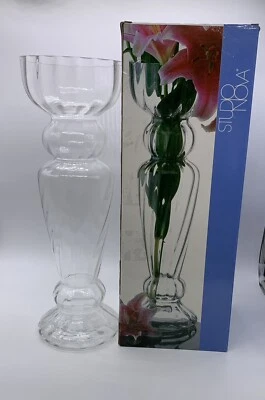 Vintage 17” Studio Nova Clear Elegant Clear Glass Vase/Votive Candle Holder USA - Image 1 of 4