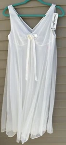 Vintage NWT Yolande Simonetta Fabiabni White Chiffon Nylon Layered Nightgown Med - Picture 1 of 13