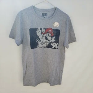 Official Nintendo Men's T-shirt Medium Heather Gray Super Mario Bros 3 '90 T08 - Picture 1 of 10